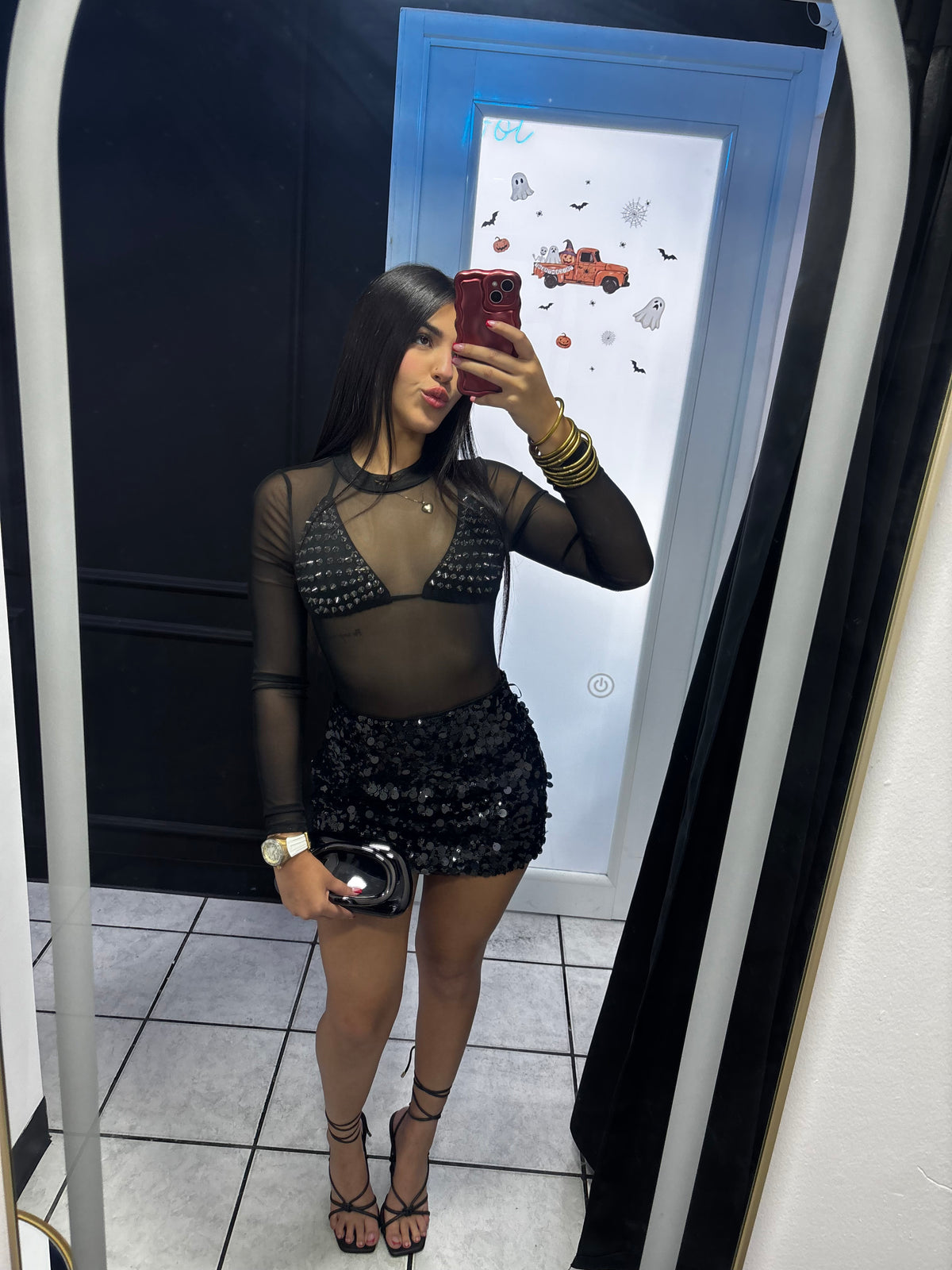 Black Shimmer Skirt🖤