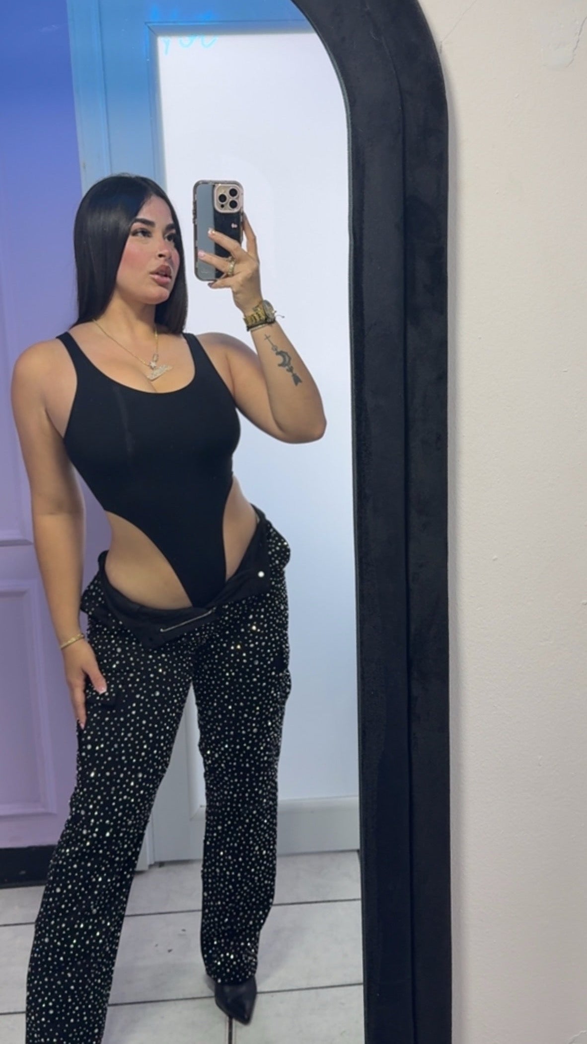 Rhinestone Black Pant🖤✨