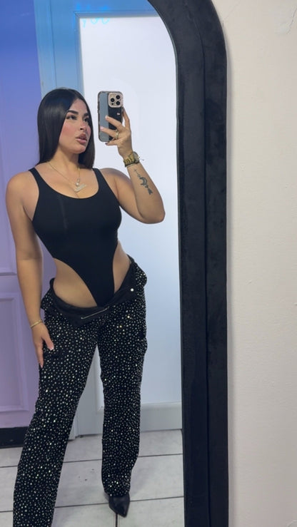 Rhinestone Black Pant🖤✨