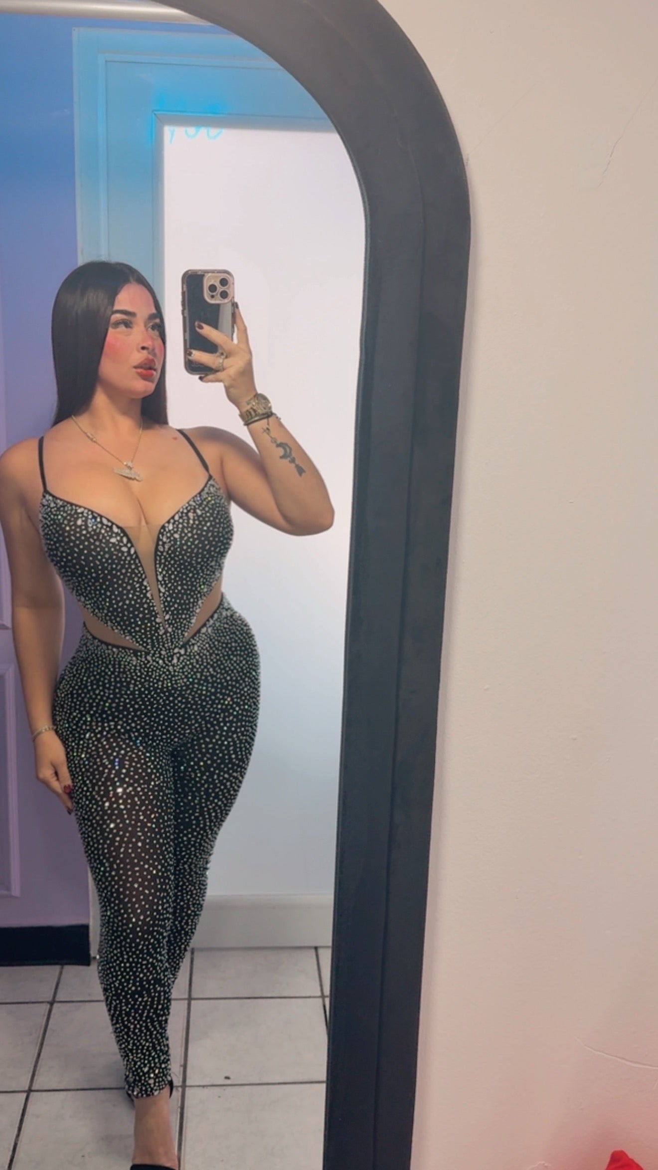 Rhinestone Jumpsuit 🖤