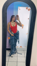 Strappy Denim Pants