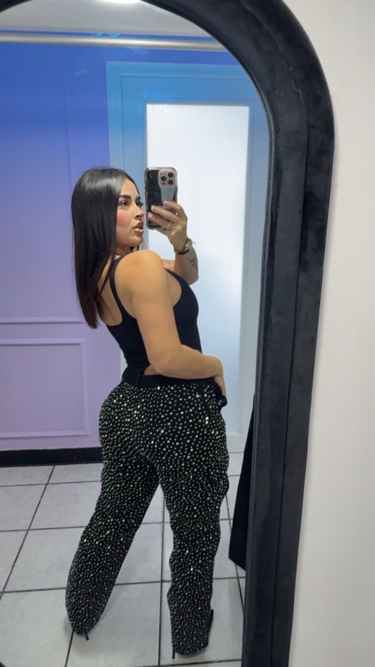 Rhinestone Black Pant🖤✨