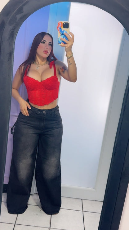 High-Waisted, Wide-leg Pants🖤